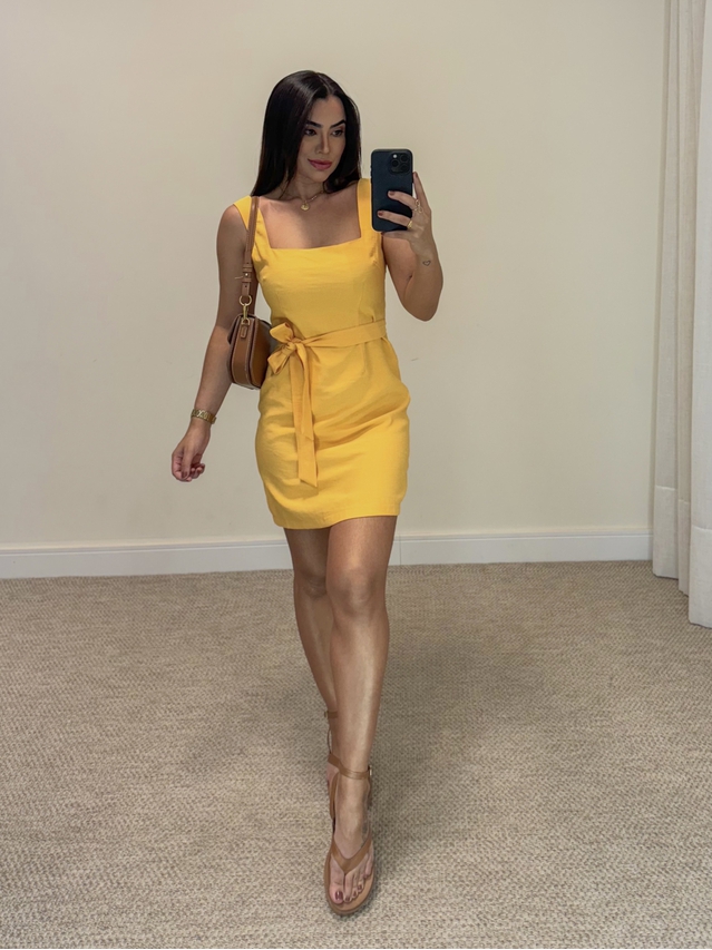 Vestido Alça Camile Mostarda