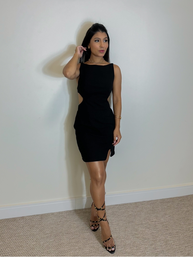 Vestido Abertura Lateral Maju Preto