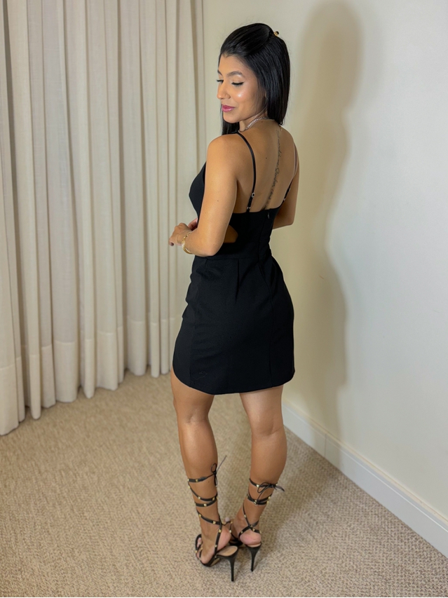 Vestido Abertura Lateral Maju Preto