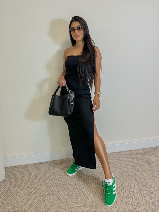 Vestido Liso Tomara Que Caia Preto