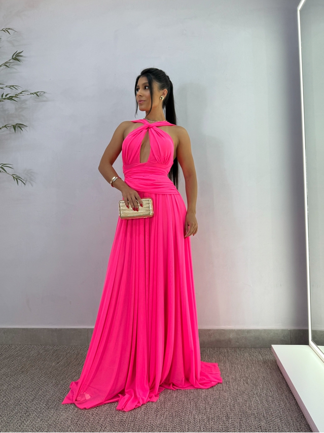 Vestido Festa Tule Rosa