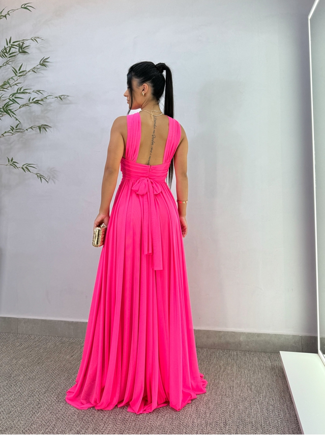 Vestido Festa Tule Rosa