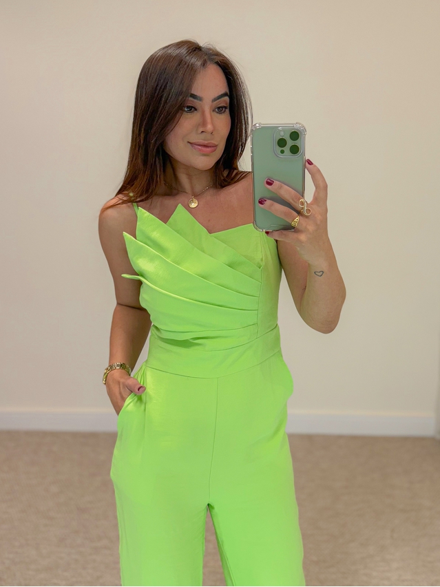 Macacão Assimétrico Janaína Verde