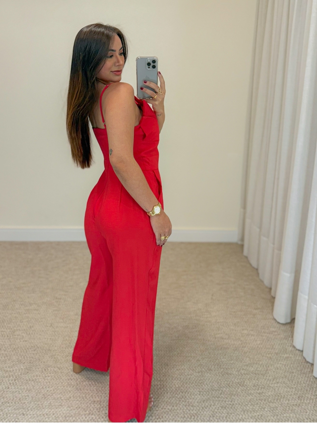 Macacão Assimétrico Janaína Vermelho