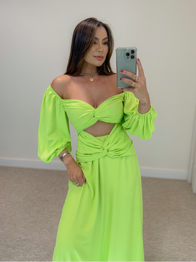 Vestido Longo Festa Lima 