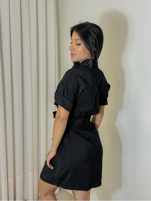 Vestido Botões Preto