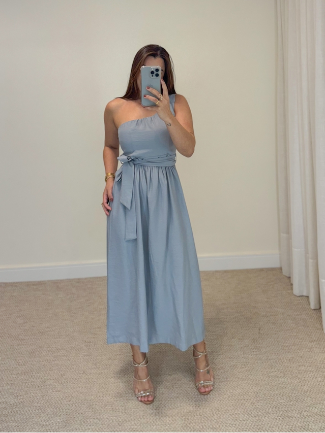 Vestido Midi Ariela Cinza