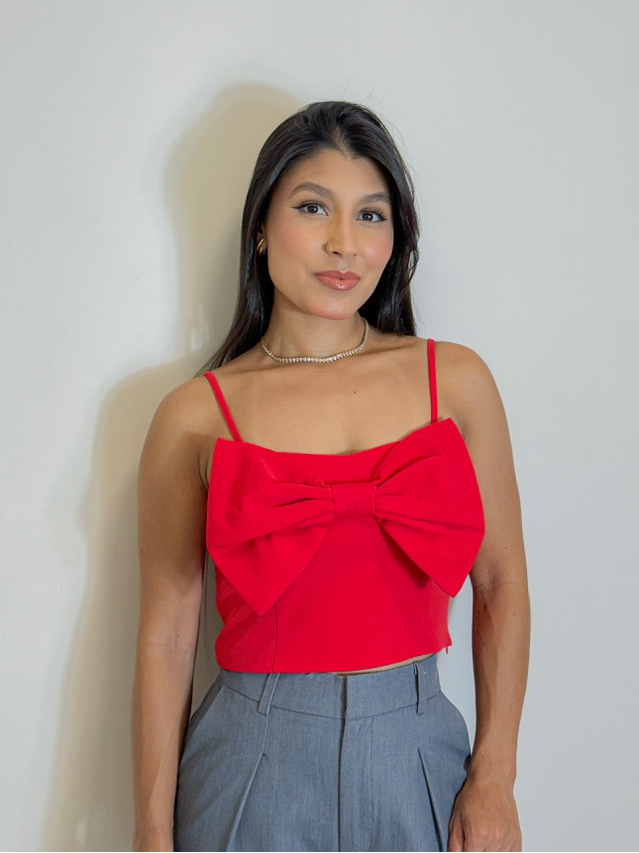 Cropped Laço Flávia Vermelho