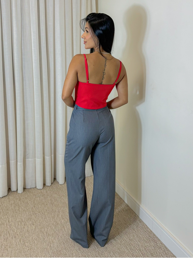 Calça Reta Premium Cinza