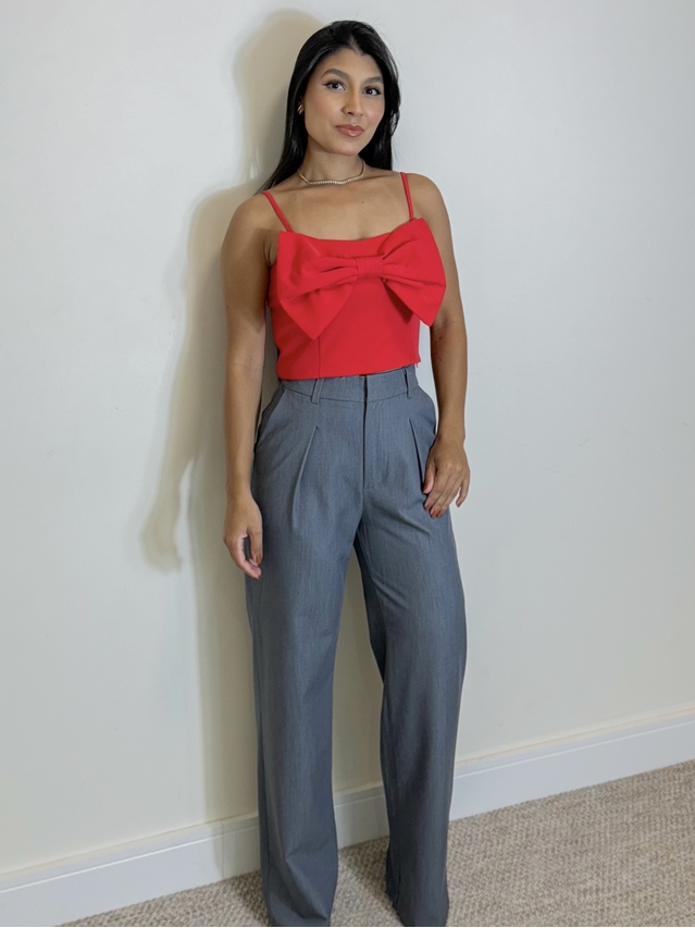 Calça Reta Premium Cinza