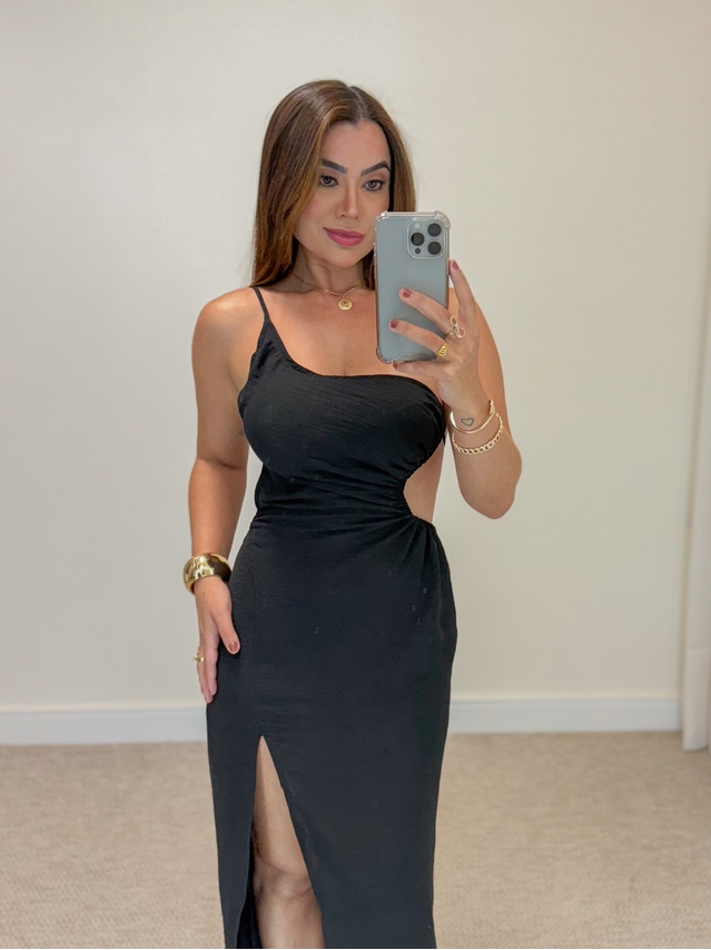 Vestido Midi Yasmin Preto