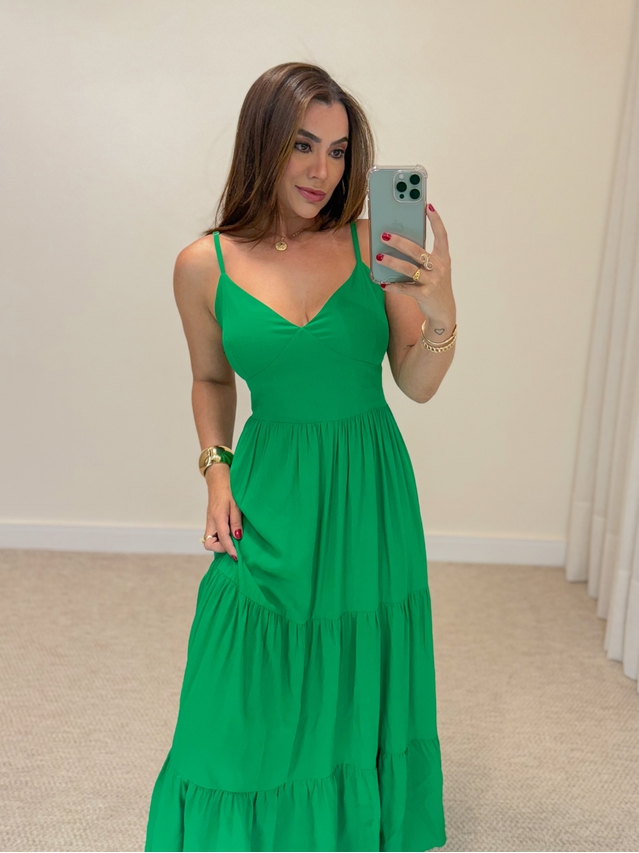 Vestido Midi Atenas Verde Bandeira
