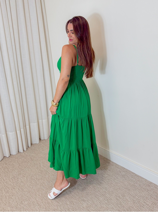 Vestido Midi Atenas Verde Bandeira