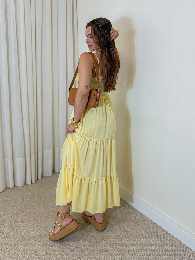 Vestido Midi Atenas Amarelo