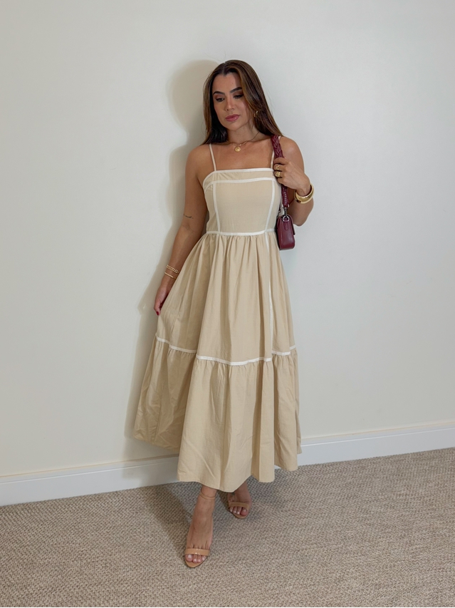 Vestido Midi Mariana Areia