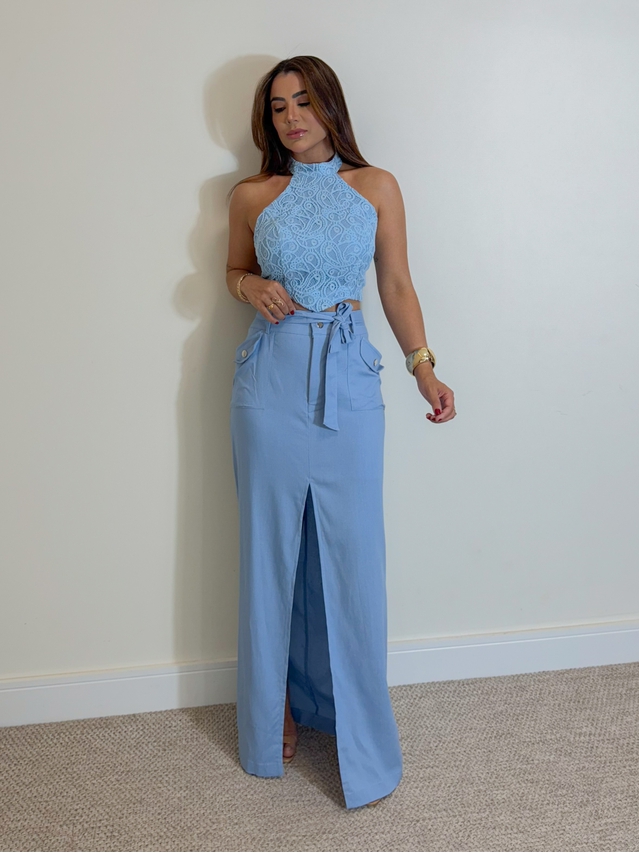 Conjunto Saia Mayra Azul 