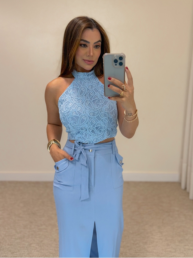 Conjunto Saia Mayra Azul 