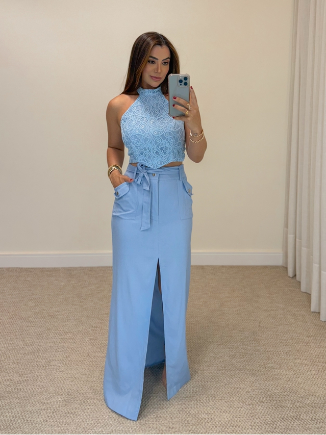 Conjunto Saia Mayra Azul 