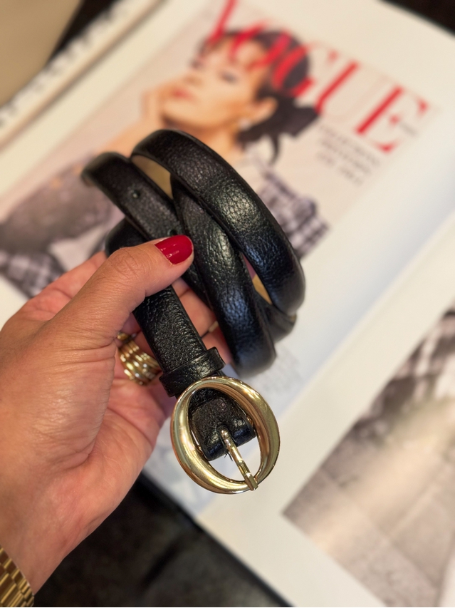 Cinto Couro Lina Preto