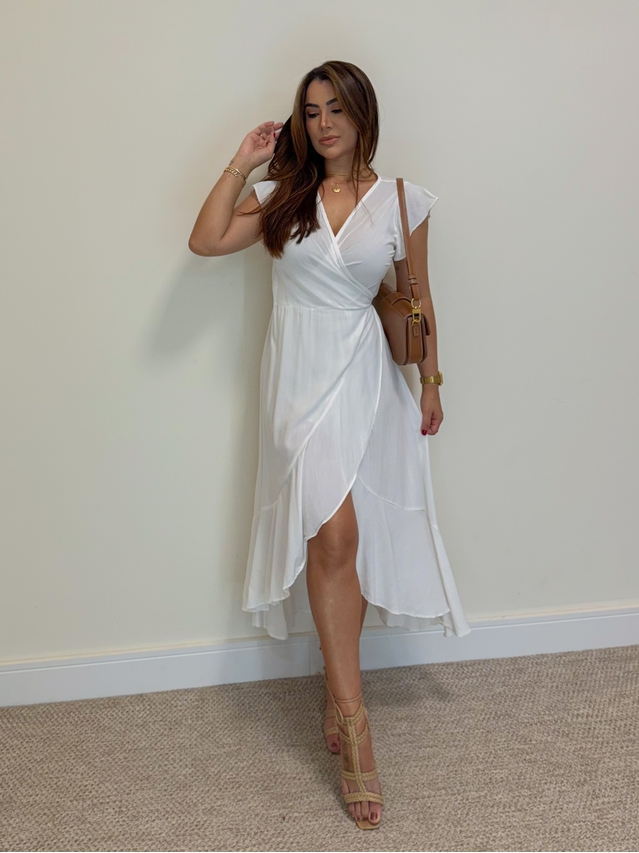 Vestido Envelope Liso Branco