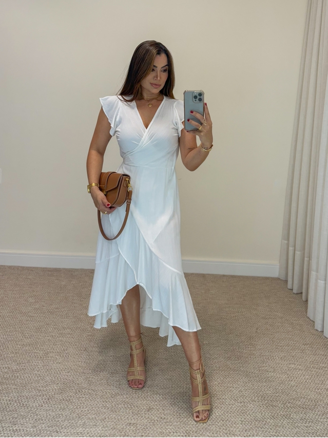 Vestido Envelope Liso Branco