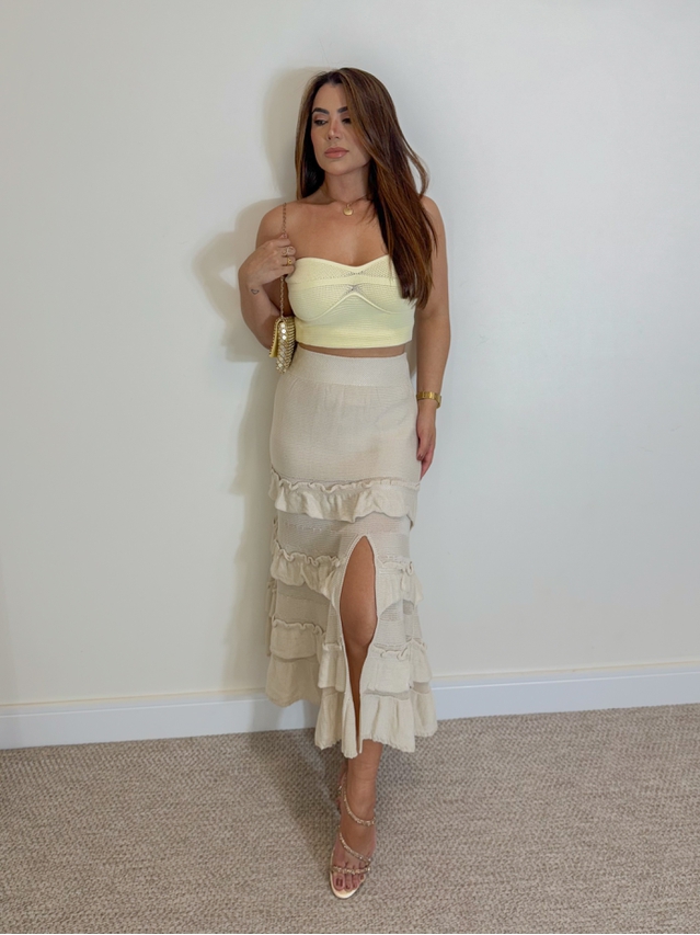 Cropped Tricot Érica Amarelo