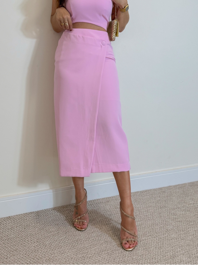 Saia Midi Mila Rosa