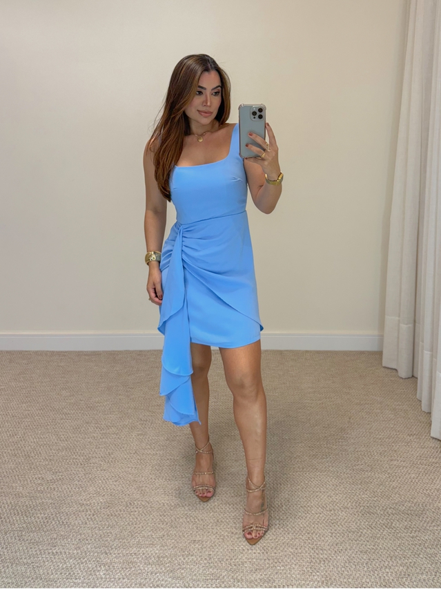 Vestido Decote Ariane Azul