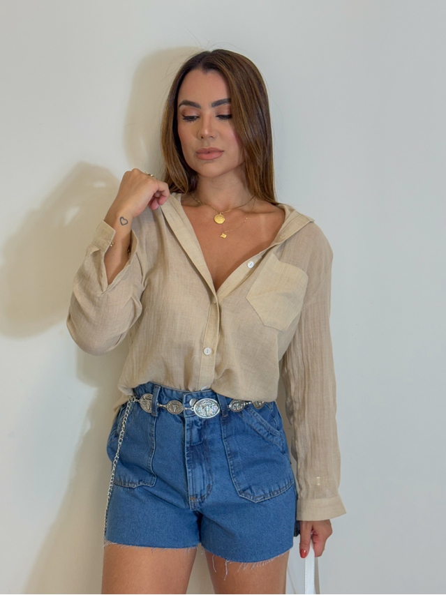 Camisa Viscolinho Cappuccino