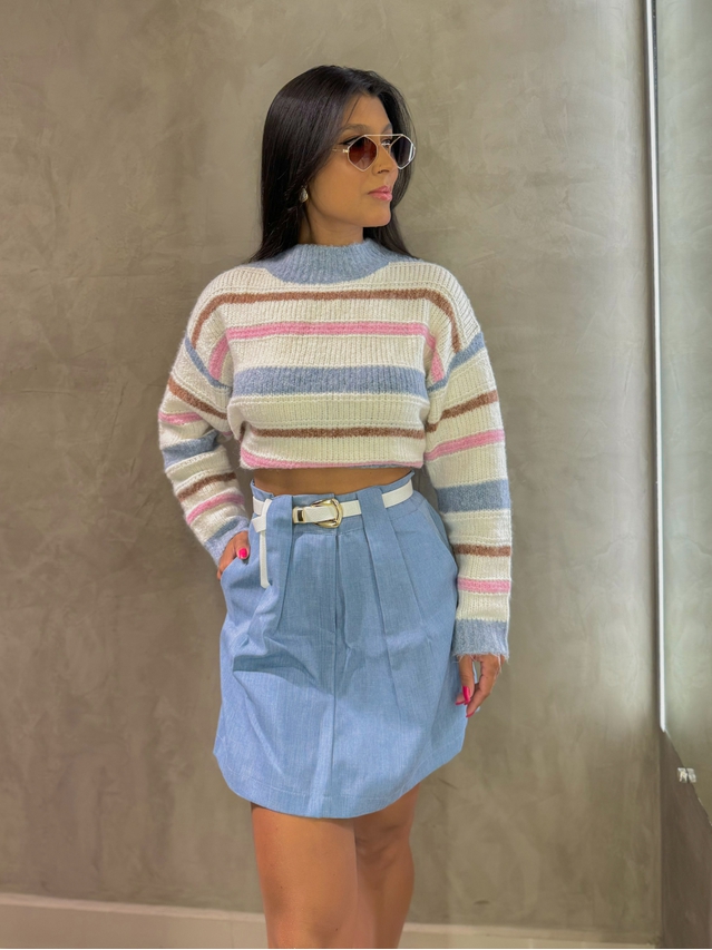 Short Saia Clarice Azul Jeans