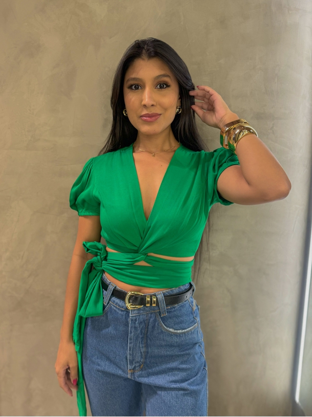 Cropped Amarração Ariele Verde
