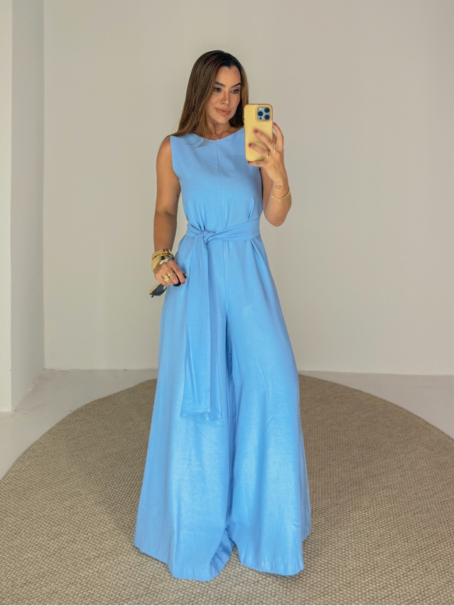 Macacão Pantalona Mônica Azul