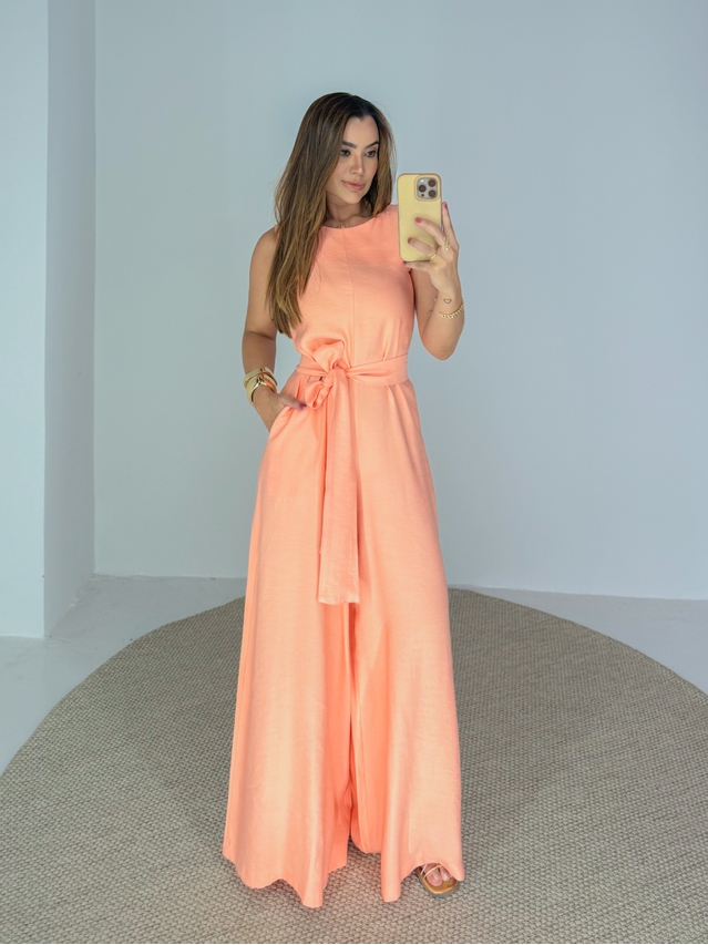 Macacão Pantalona Mônica Coral 