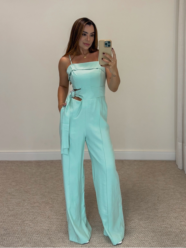 Macacão Fivela Flávia Verde Menta 