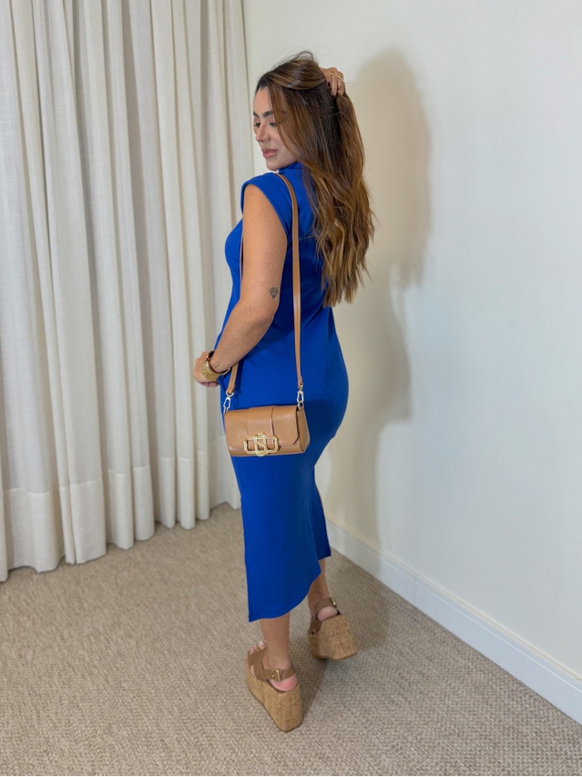 Vestido Canelado Muscle Tee Azul Royal