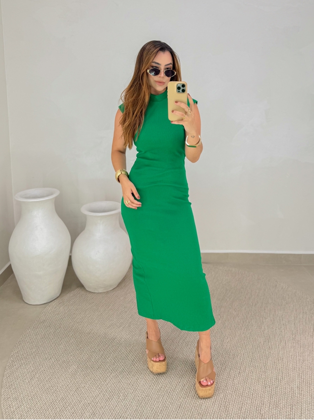 Vestido Canelado Buenos Aires Verde
