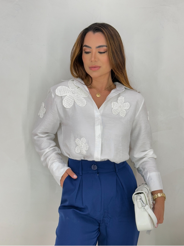 Camisa Bordada Paris Branca