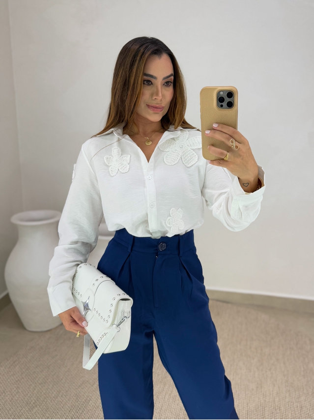 Camisa Bordada Paris Branca