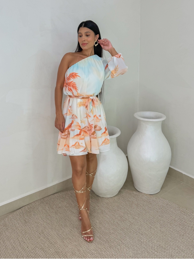 Vestido Ombro Só Estampado 
