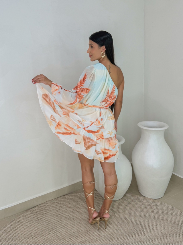 Vestido Ombro Só Estampado 