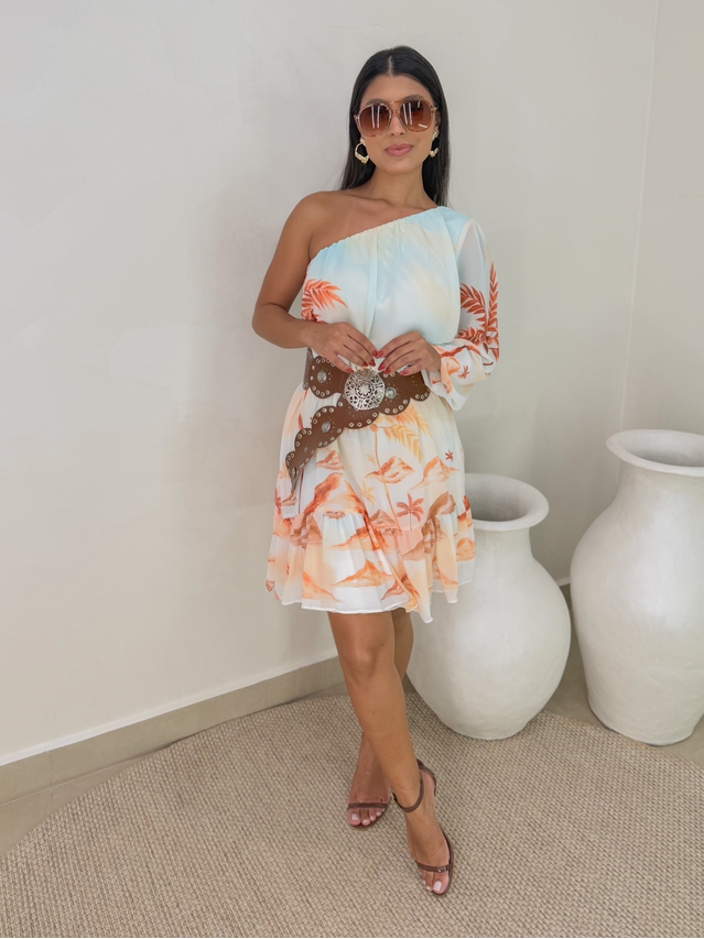 Vestido Ombro Só Estampado 
