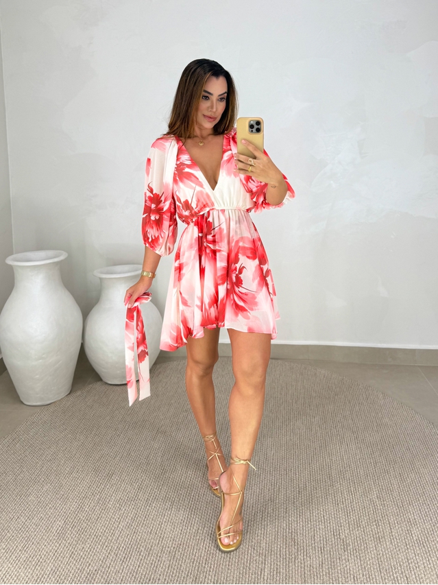 Vestido Estampado Taiti Rosa