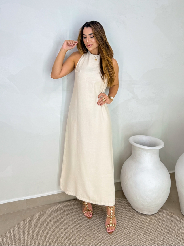 Vestido Frente Única Egito Areia