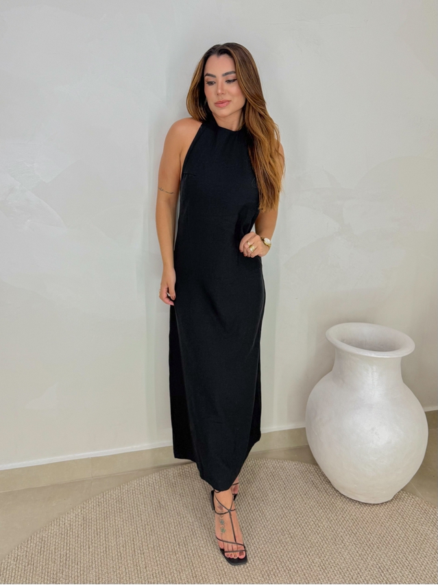 Vestido Frente Única Egito Preto