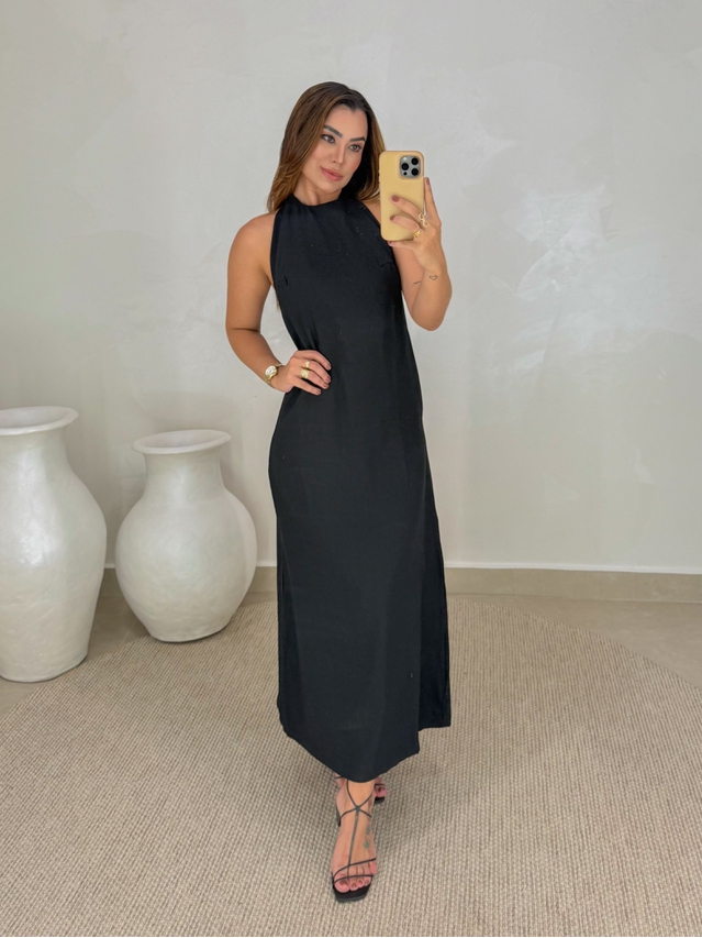 Vestido Frente Única Egito Preto