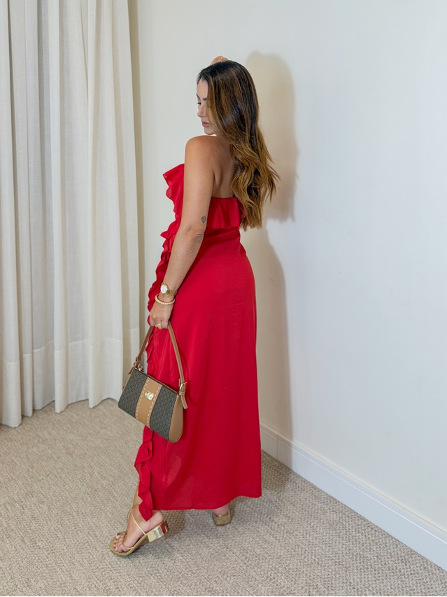 Vestido Midi Boho Vermelho