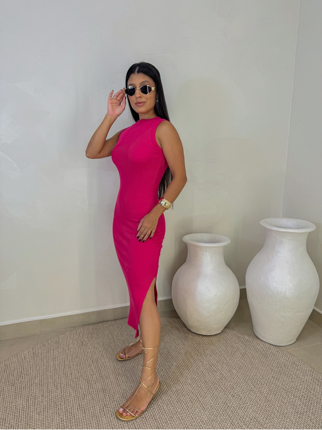 Vestido Canelado Kiara Pink