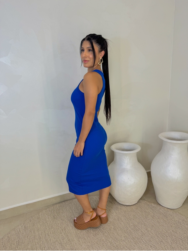 Vestido Canelado Portugal Azul 