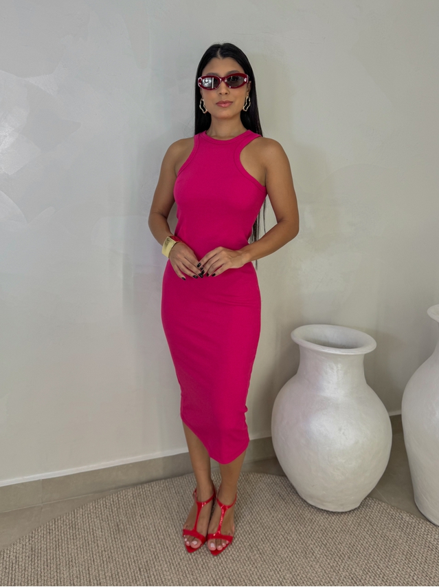 Vestido Canelado Portugal Pink