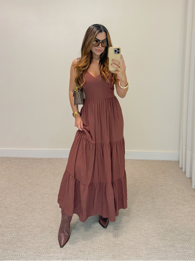 Vestido Midi Atenas Café